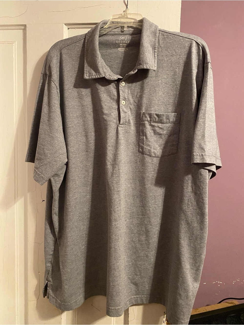 George Men’s Gray Short-Sleeve Polo with Pocket